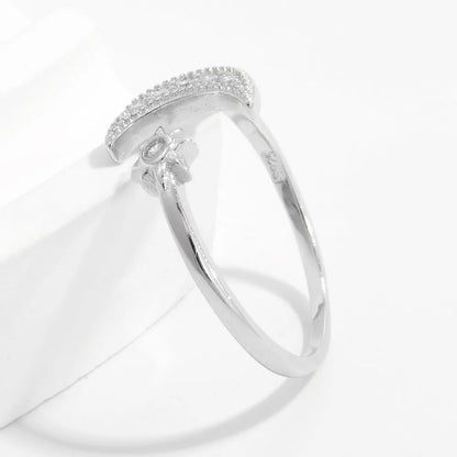 925 Sterling Silver Moon Open Ring - Treasured Gift's & More