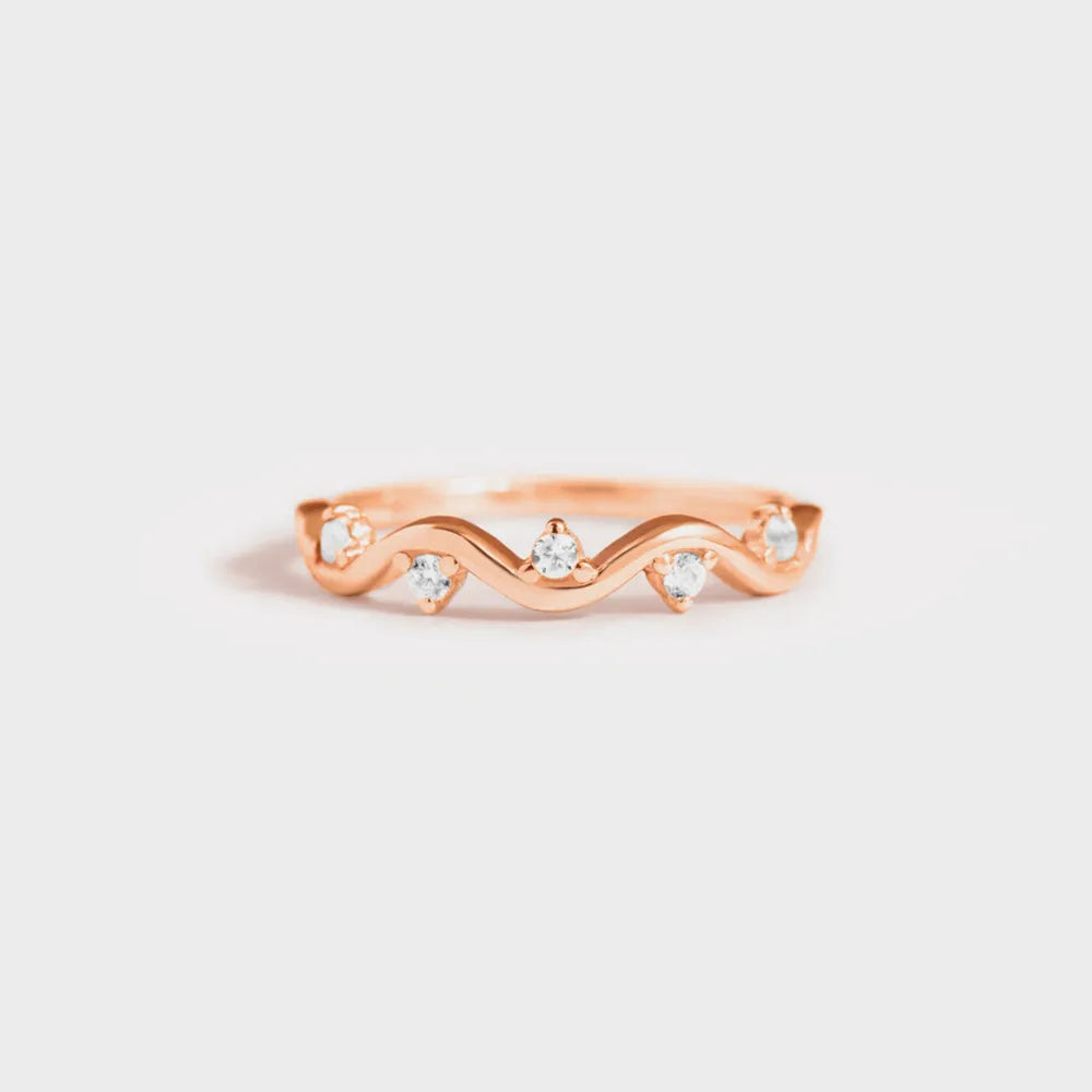 925 Sterling Silver Inlaid Zircon Ring - Treasured Gift's & More