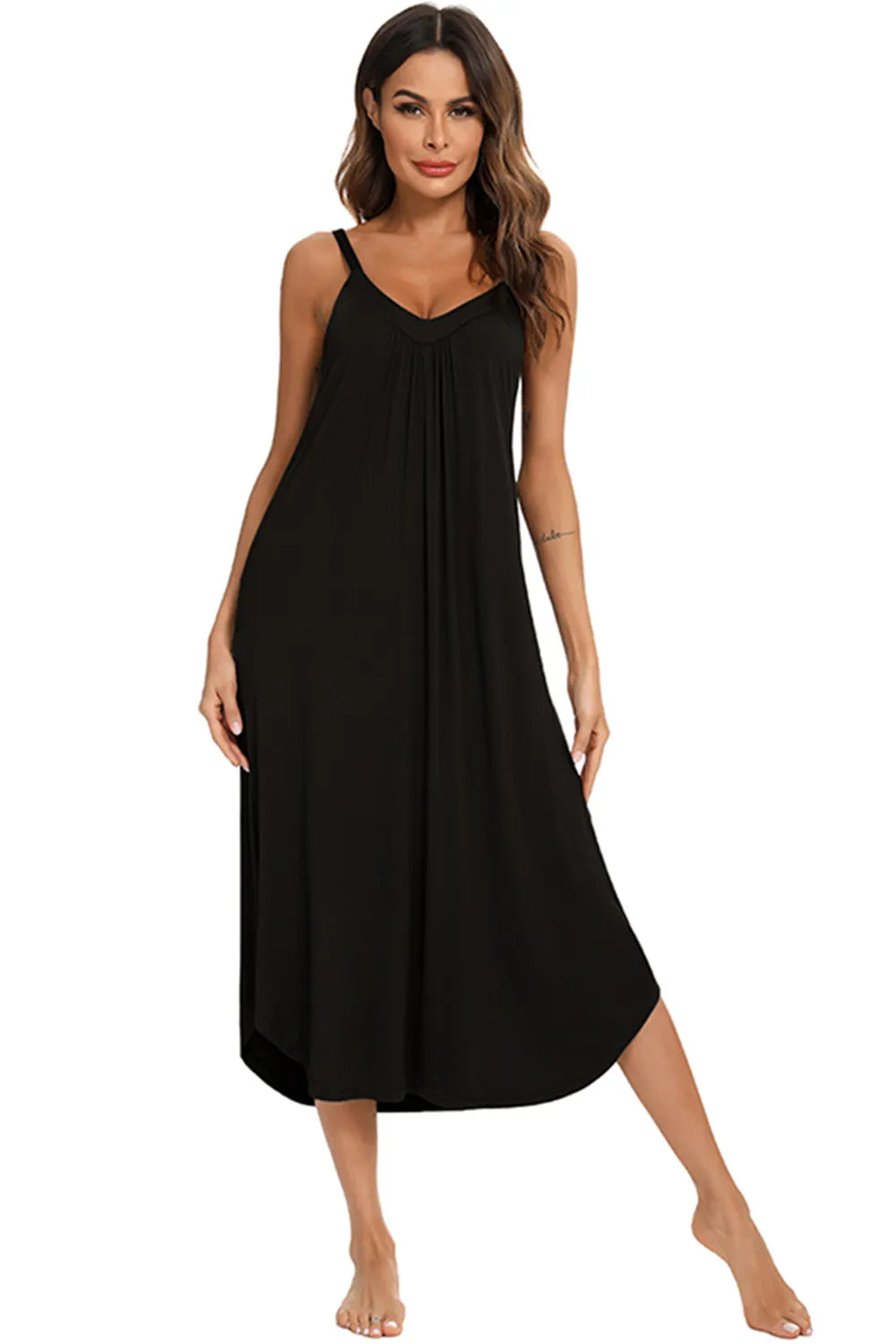 V-Neck Midi Lounge Dress - Treasured Gift's & More