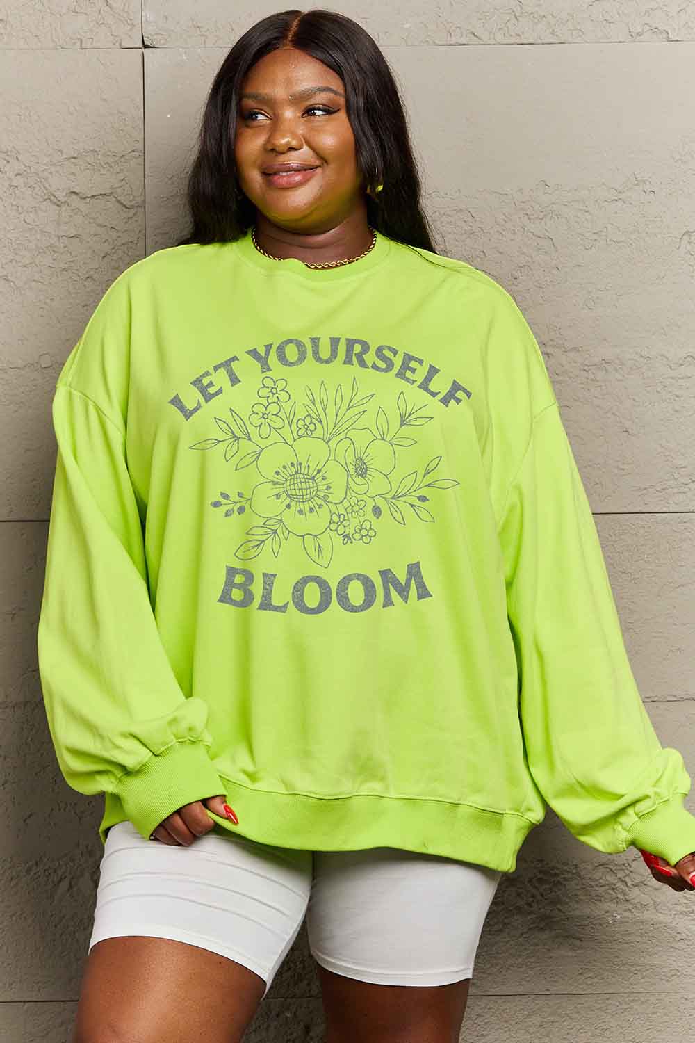 Simply Love Simply Love Full Size LET YOURSELF BLOOM Graphic Sweatshirt