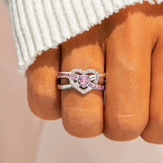 Heart Shape Zircon 925 Sterling Silver Ring - Treasured Gift's & More
