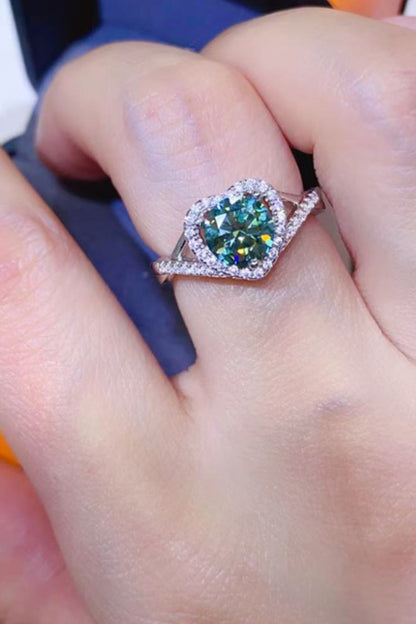 Adored 1 Carat Moissanite 925 Sterling Silver Heart Ring - Treasured Gift's & More