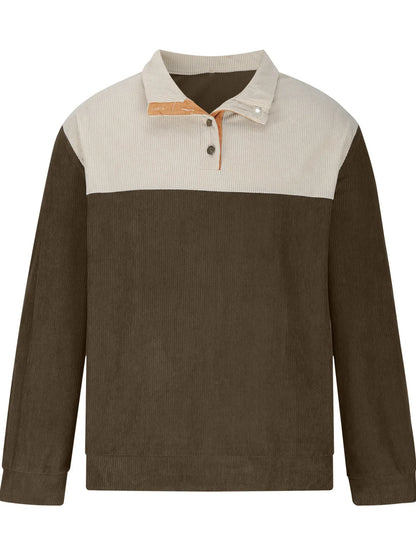 Men's Full Size Color Block Long Sleeve Sweatshirt Plus Size - Treasured Gift's & More