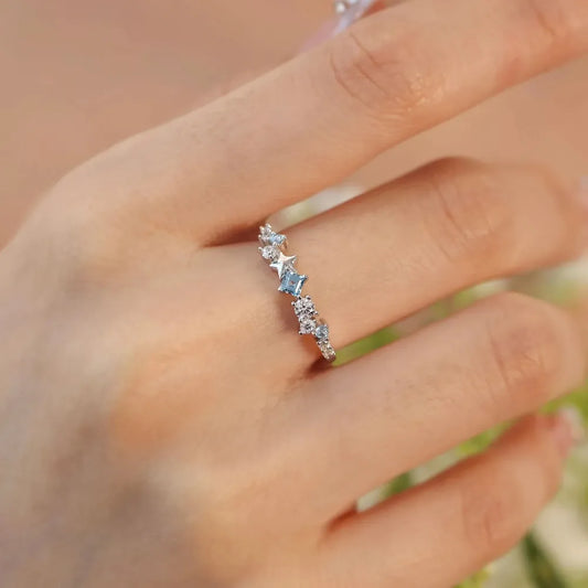Star Inlaid Zircon Ring - Treasured Gift's & More