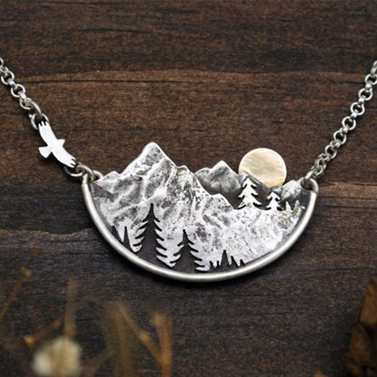 Adventure Awaits Mountain Landscape Necklace - Just $11.88! Shop now at Treasured Gift's & More