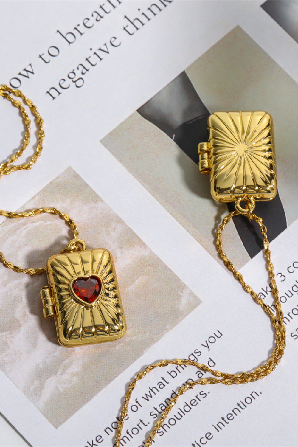 Heart Zircon Box Pendant Copper Necklace - Treasured Gift's & More