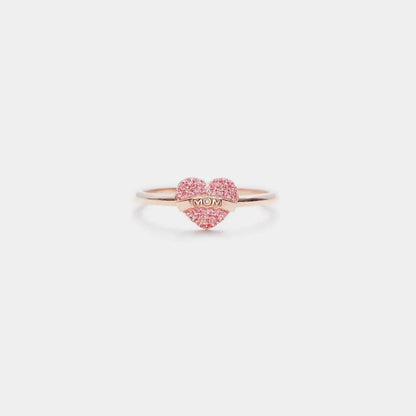 MOM Heart Shape 925 Sterling Silver Engraved Ring - Treasured Gift's & More