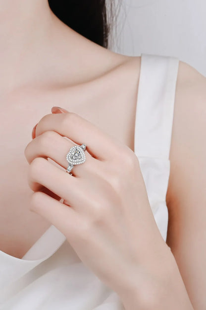 1 Carat Moissanite 925 Sterling Silver Heart Ring - Treasured Gift's & More