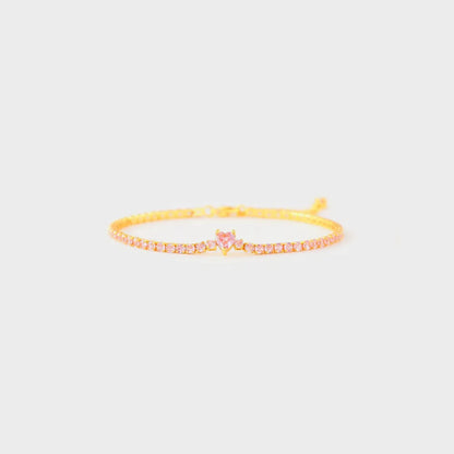 Heart Shape Inlaid Zircon 18K Gold-Plated Bracelet - Treasured Gift's & More