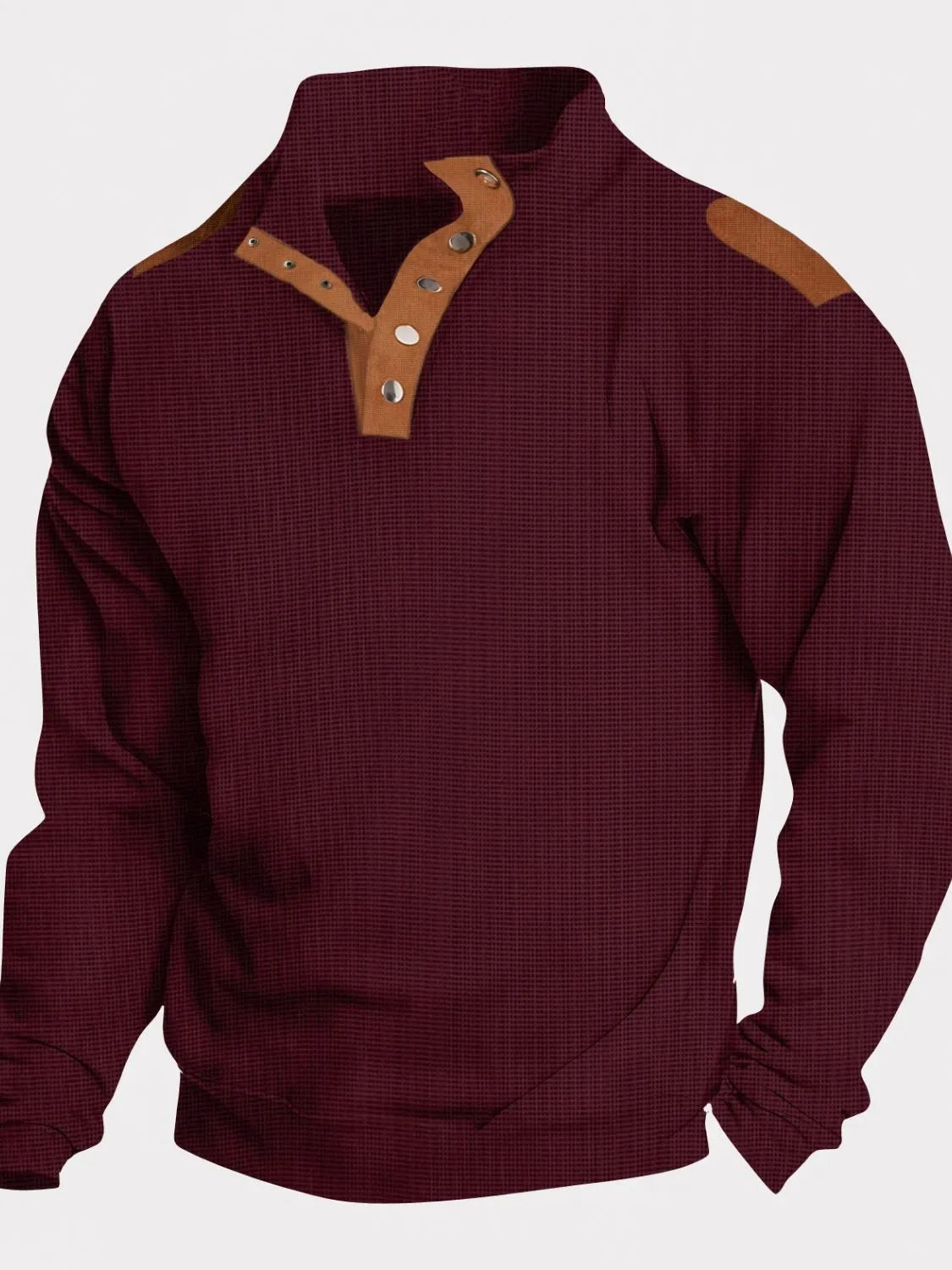 Men's Full Size Stand Collar Long Sleeve Polo Plus Size - Treasured Gift's & More