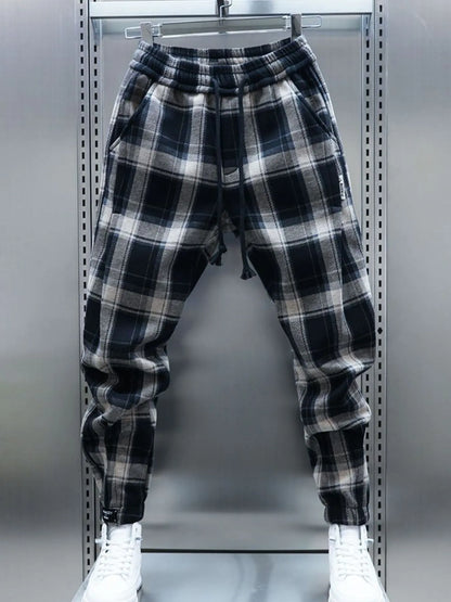 Men's Plus Size Plaid Drawstring Joggers - Treasured Gift's & More