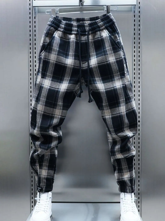 Men's Plus Size Plaid Drawstring Joggers - Treasured Gift's & More