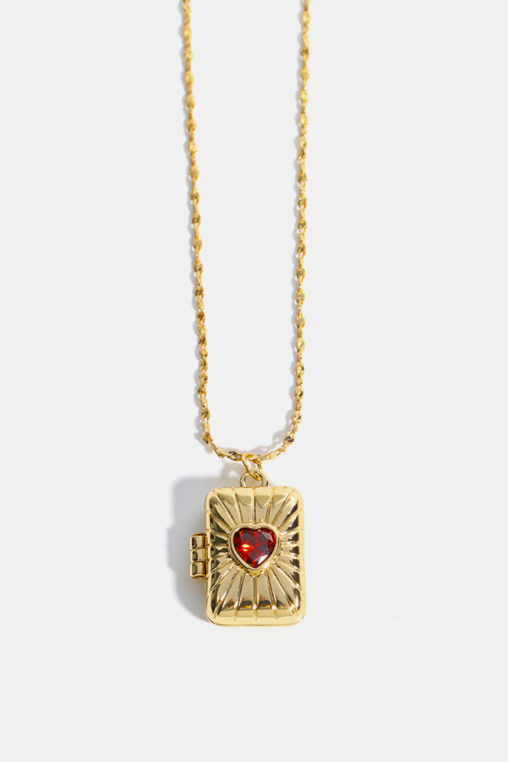 Heart Zircon Box Pendant Copper Necklace - Treasured Gift's & More