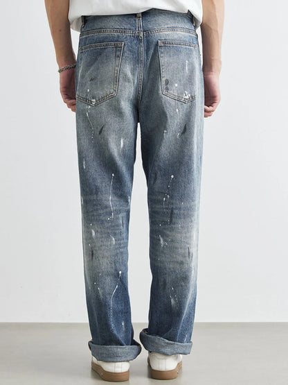 Men's Distressed Paint Splatter Relaxed Fit Jeans - Treasured Gift's & More