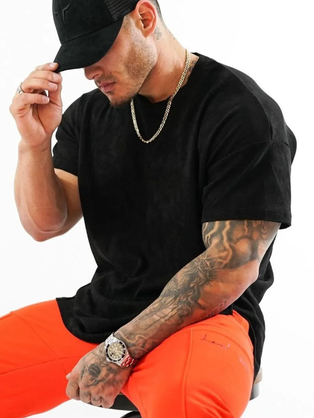 Men's Plus Size Round Neck Half Sleeve T-Shirt - Treasured Gift's & More