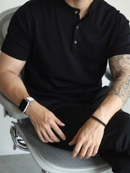 Men's Button Detail Short Sleeve T-Shirt - Treasured Gift's & More
