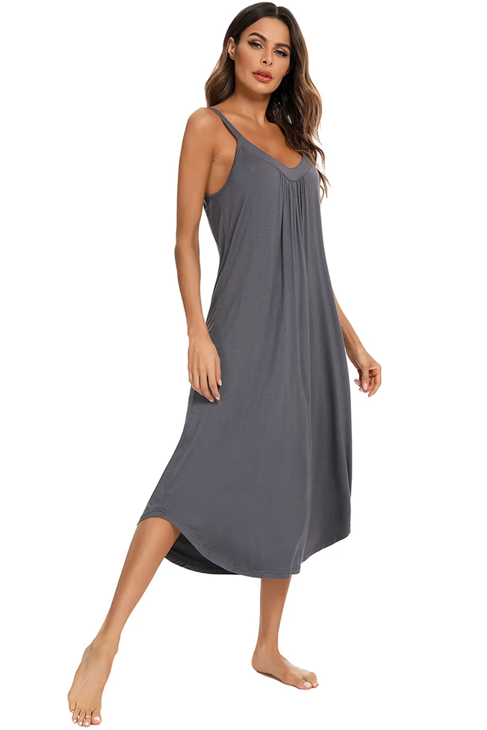 V-Neck Midi Lounge Dress - Treasured Gift's & More