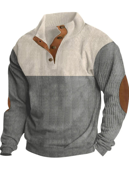 Men's Full Size Color Block Long Sleeve Sweatshirt Plus Size - Treasured Gift's & More