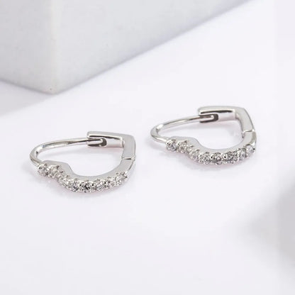 925 Serling Silver Zircon Heart Shape Earrings - Treasured Gift's & More