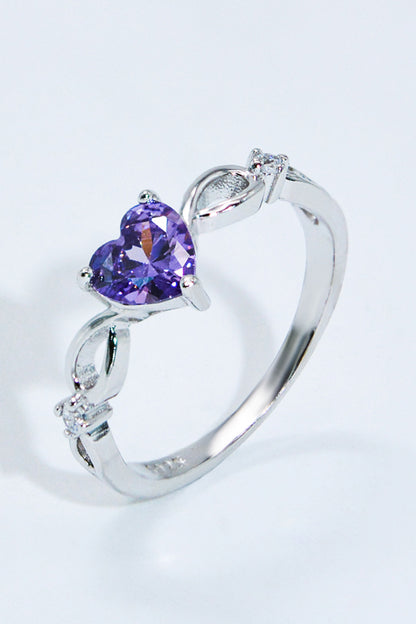 Crystal Heart 925 Sterling Silver Ring - Treasured Gift's & More
