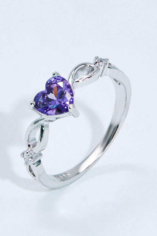 Crystal Heart 925 Sterling Silver Ring - Treasured Gift's & More