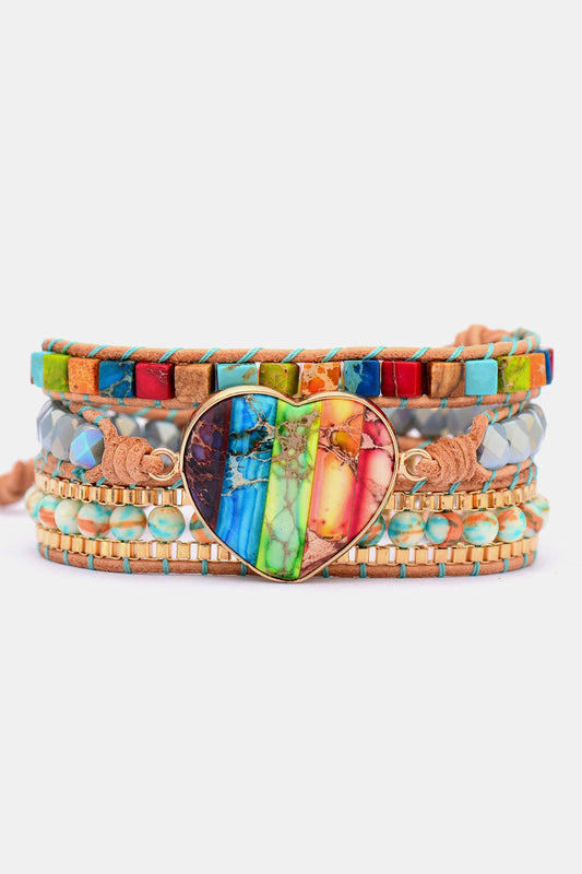 Imperial Jasper & Crystal Layered Bracelet - Treasured Gift's & More