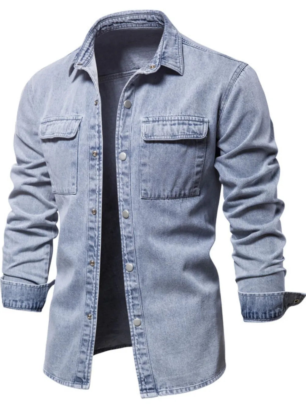 Men's Button Down Chest Pocket Denim Jacket - Treasured Gift's & More