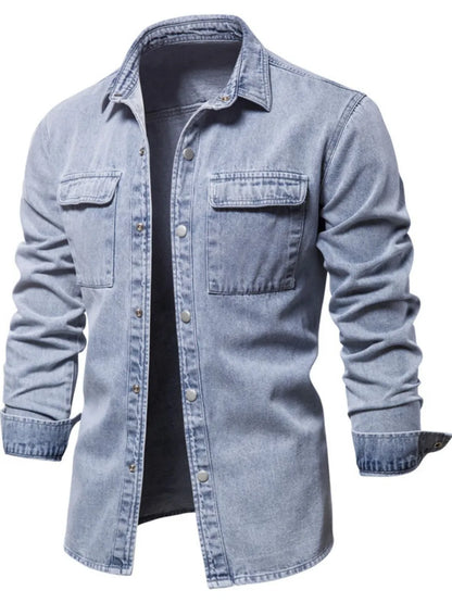 Men's Button Down Chest Pocket Denim Jacket - Treasured Gift's & More
