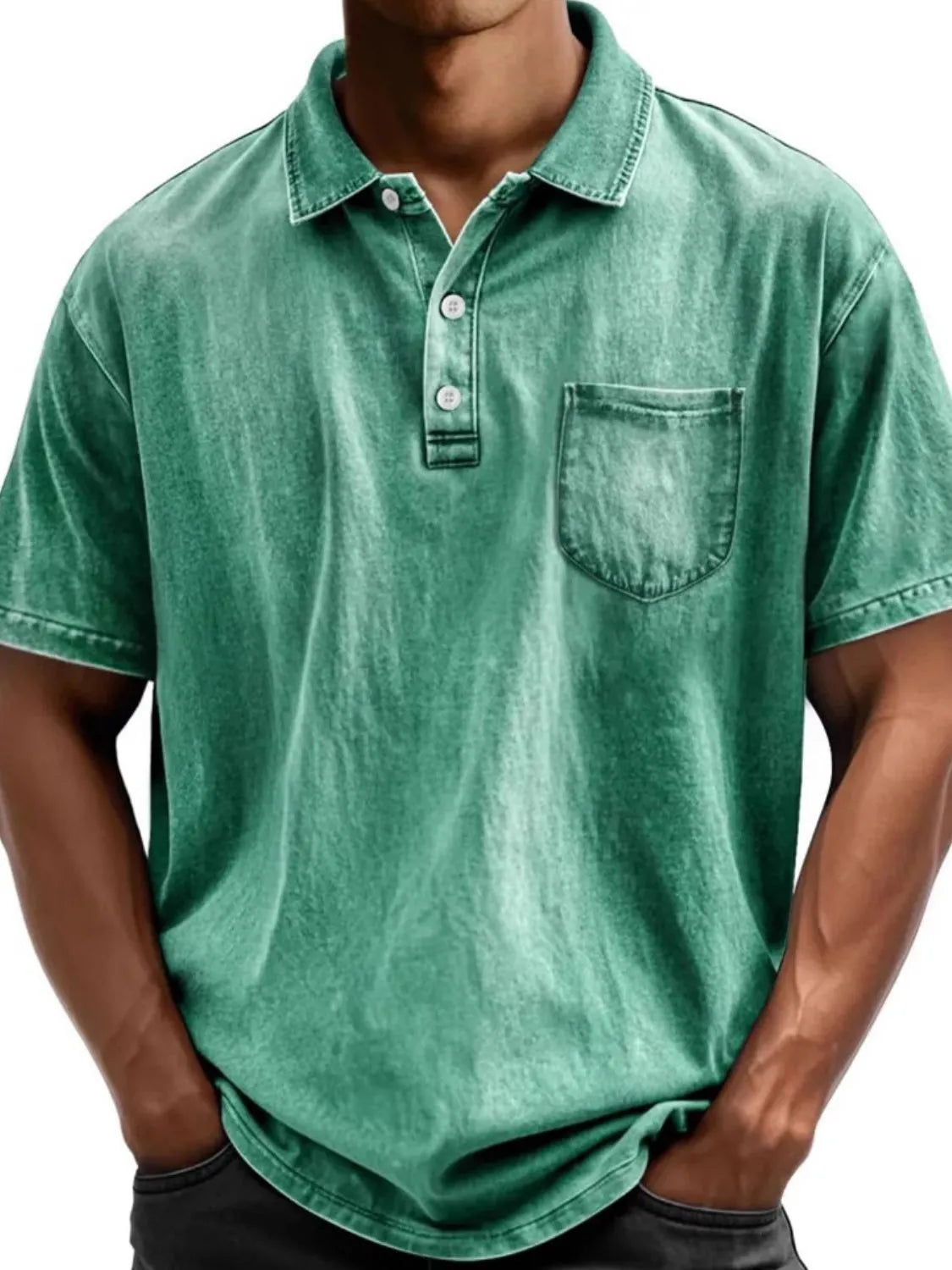 Men's Full Size Collared Neck Short Sleeve Polo Plus Size - Treasured Gift's & More
