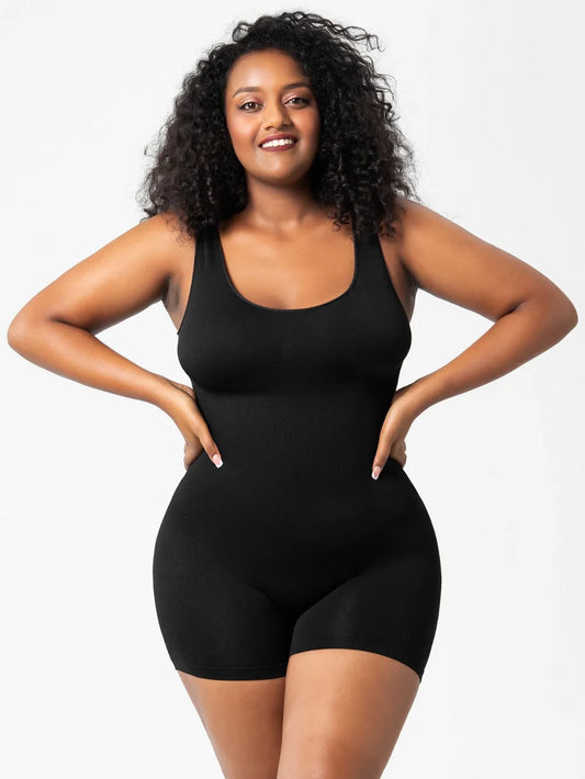 Scoop Neck Wide Strap Shaping Romper - Treasured Gift's & More