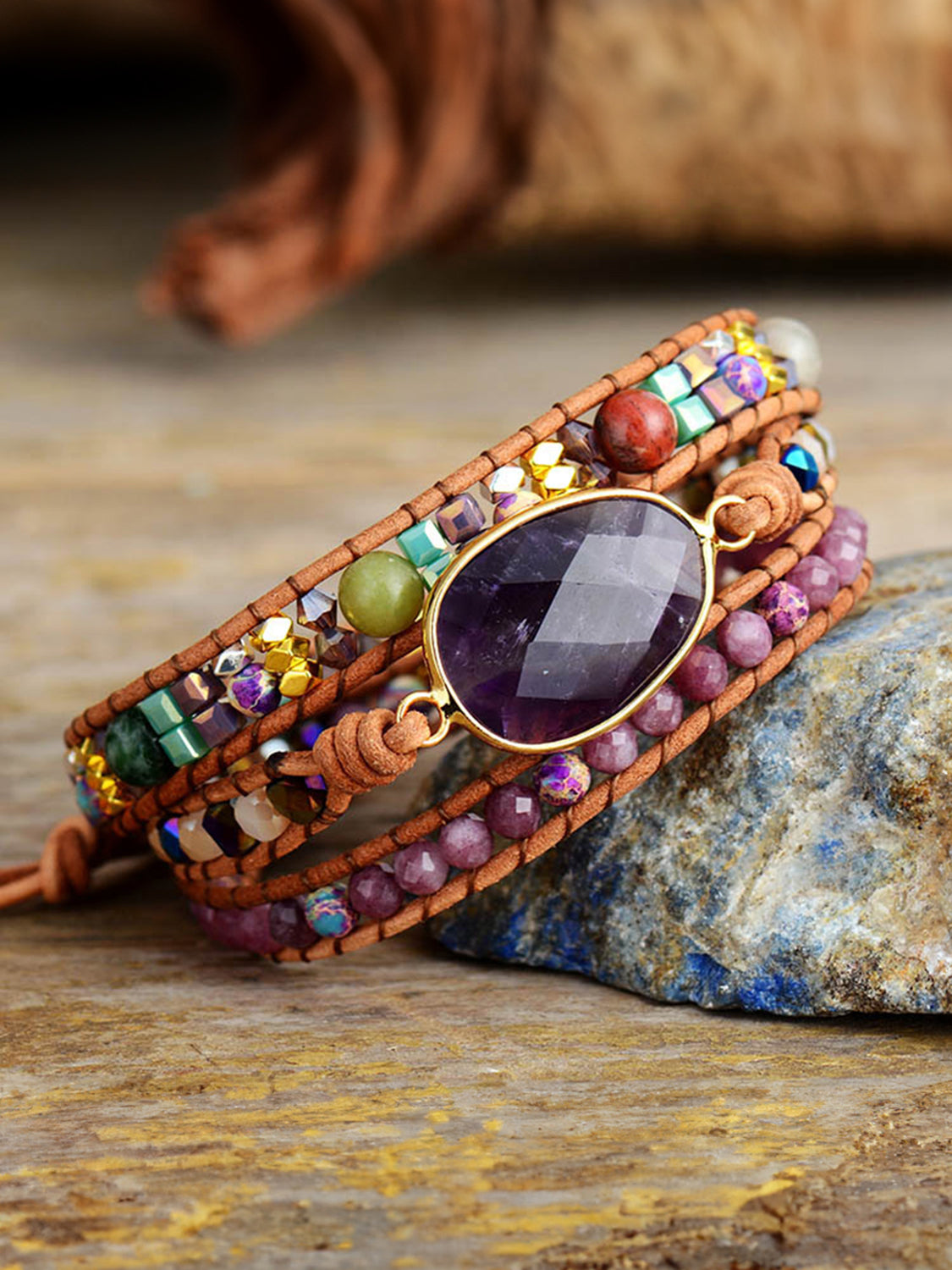 Triple-Layer Amethyst Bracelet - Treasured Gift's & More