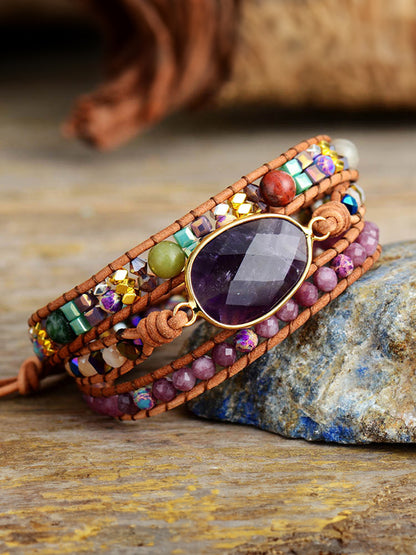 Triple-Layer Amethyst Bracelet - Treasured Gift's & More