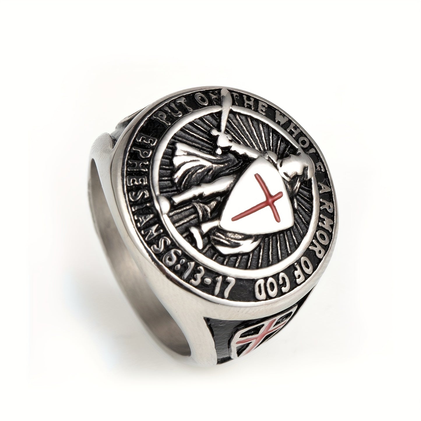 Stainless Steel Vintage Knight Templar Ring