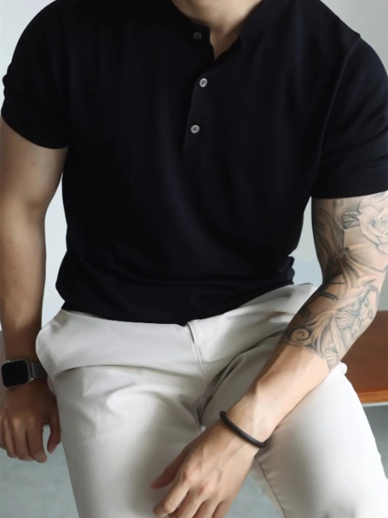 Men's Button Detail Short Sleeve T-Shirt - Treasured Gift's & More
