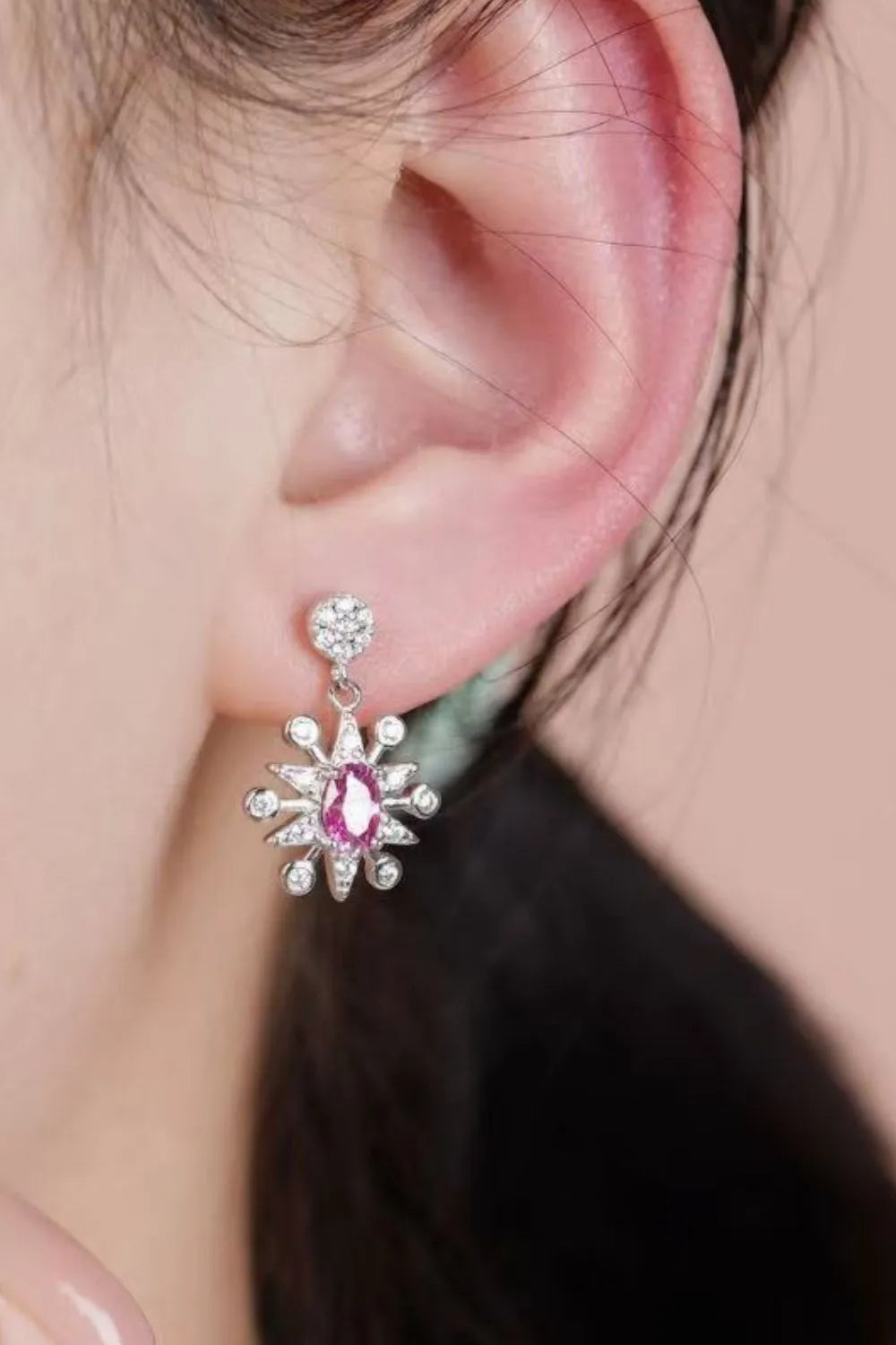 1 Carat Moissanite 925 Sterling Silver Moon & Star Earrings - Treasured Gift's & More