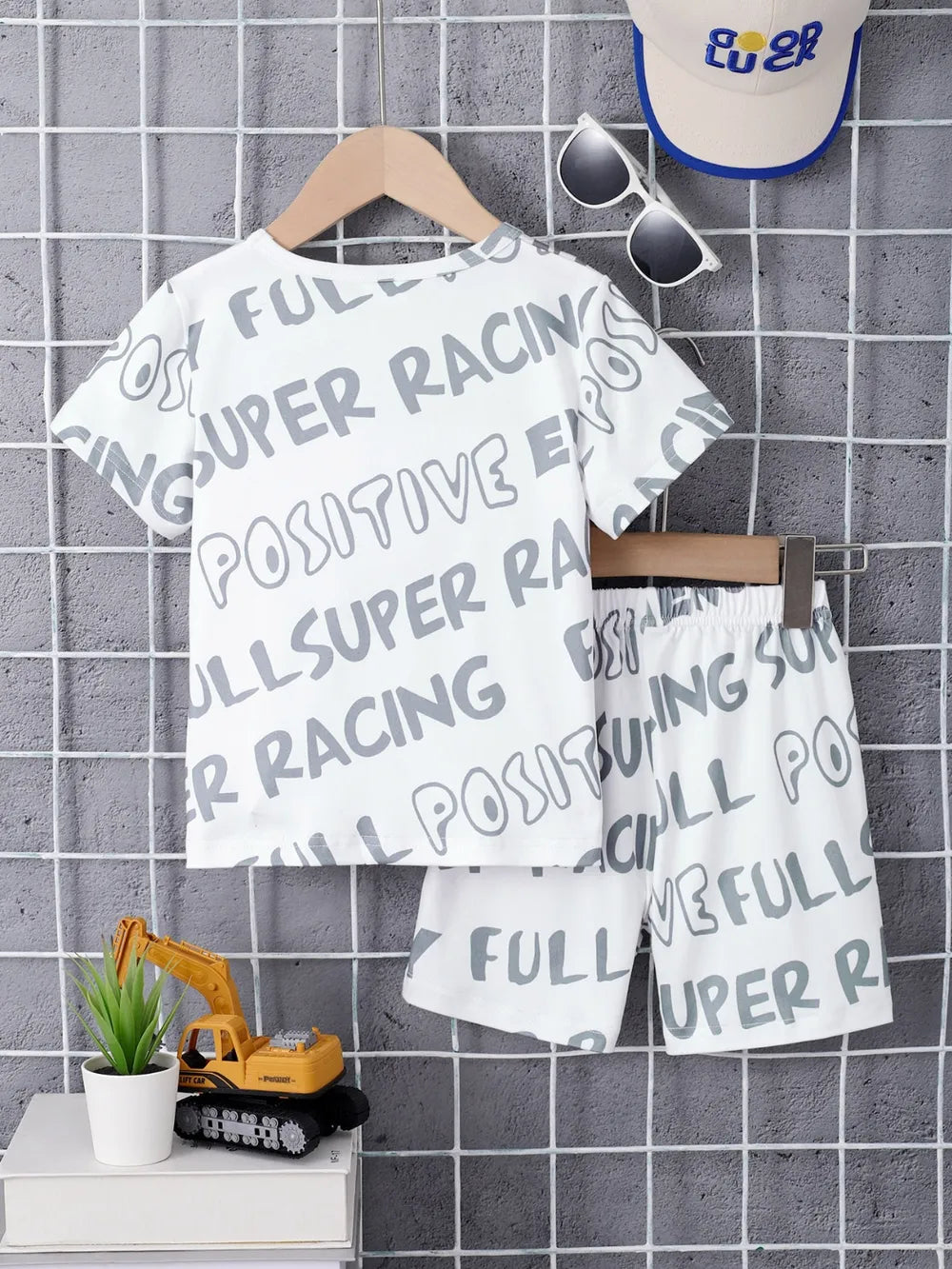Children's Round Neck Cartoon Graphic T-Shirt and Shorts Set - Treasured Gift's & More