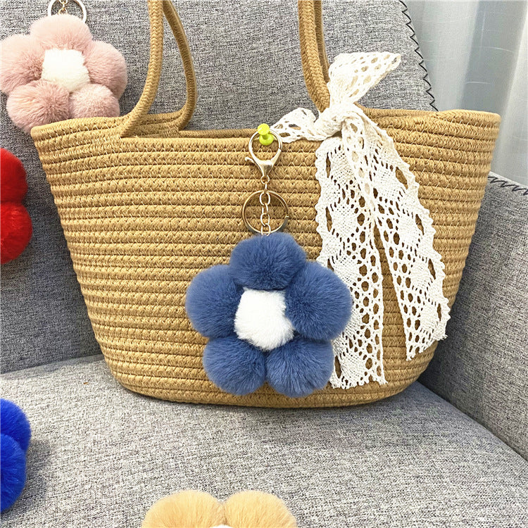 Cute Plush Flower Bag Key Ring