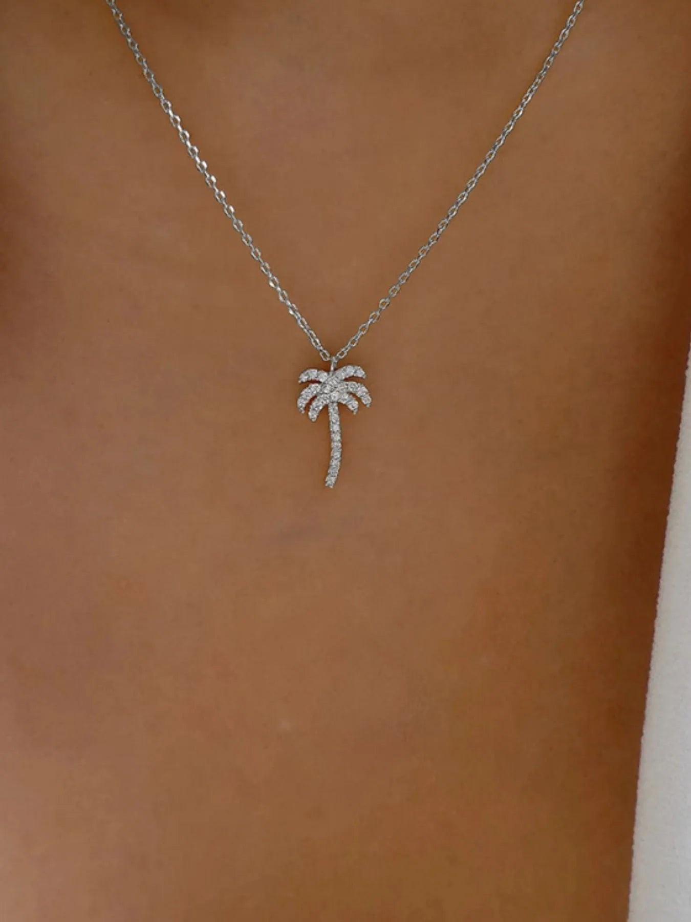 Zircon Palm Tree Pendant Necklace - Treasured Gift's & More