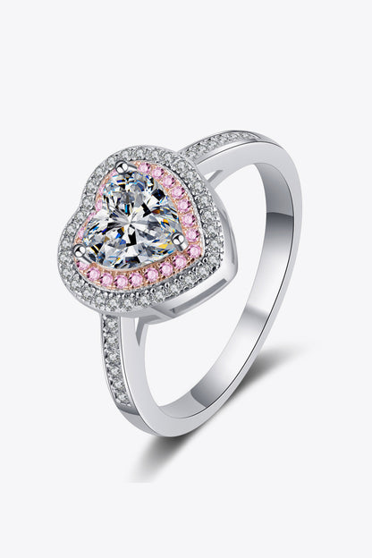 1 Carat Moissanite Heart 925 Sterling Silver Ring - Treasured Gift's & More