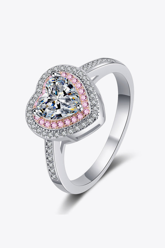 1 Carat Moissanite Heart 925 Sterling Silver Ring - Treasured Gift's & More