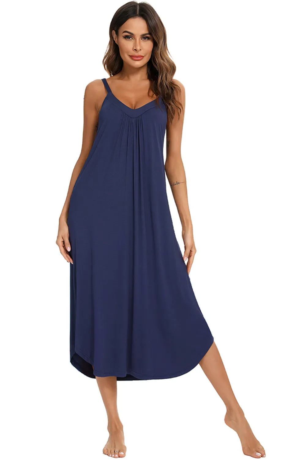 V-Neck Midi Lounge Dress - Treasured Gift's & More