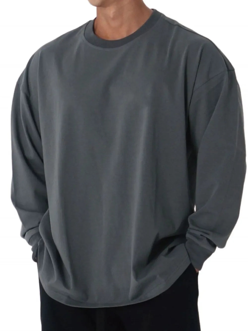 Men's Plus Size Round Neck Long Sleeve T-Shirt - Treasured Gift's & More