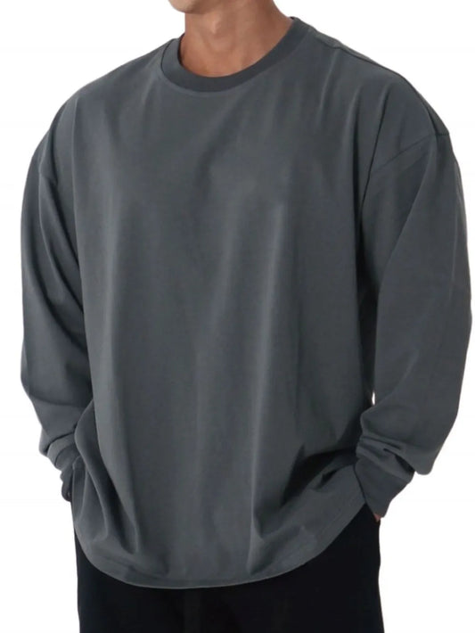 Men's Plus Size Round Neck Long Sleeve T-Shirt - Treasured Gift's & More