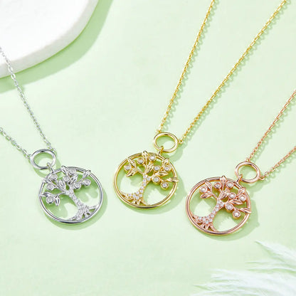 Moissanite 925 Sterling Silver Tree Of Life Pendant Necklace - Treasured Gift's & More