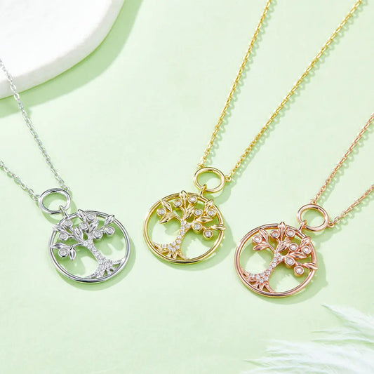 Moissanite 925 Sterling Silver Tree Of Life Pendant Necklace - Treasured Gift's & More