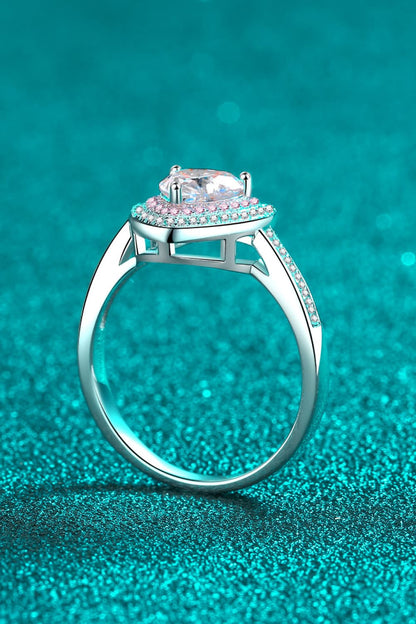 1 Carat Moissanite Heart 925 Sterling Silver Ring - Treasured Gift's & More