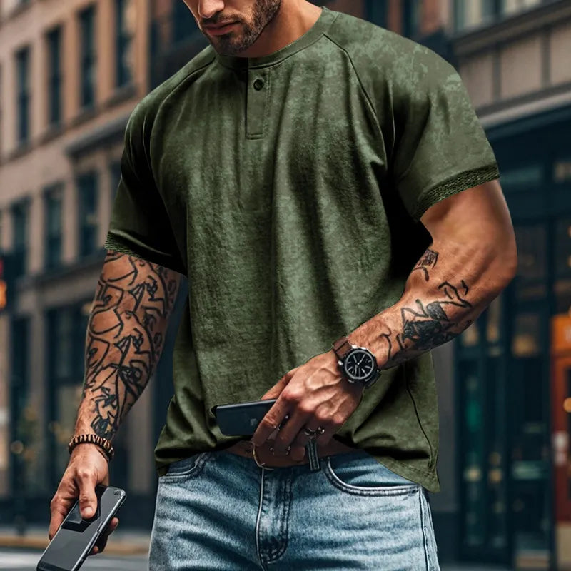 Men's Full Size Round Neck Short Sleeve T-Shirt Plus Size - Treasured Gift's & More