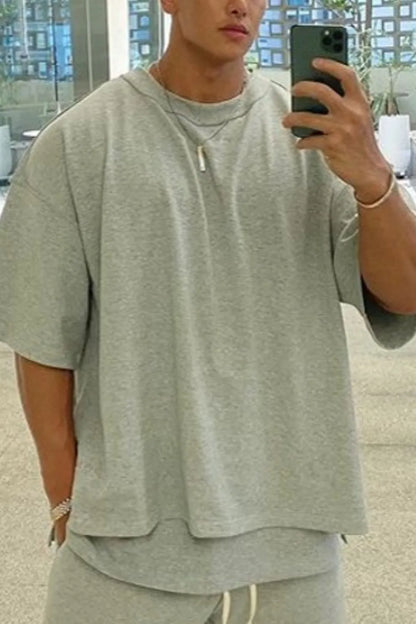 Men's Plus Size Round Neck Half Sleeve T-Shirt - Treasured Gift's & More