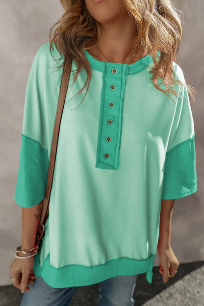High-Low Round Neck Half Sleeve T-Shirt - Treasured Gift's & More