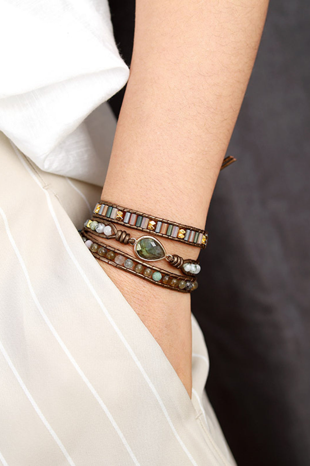 Handmade Triple Layer Beaded Bracelet - Treasured Gift's & More